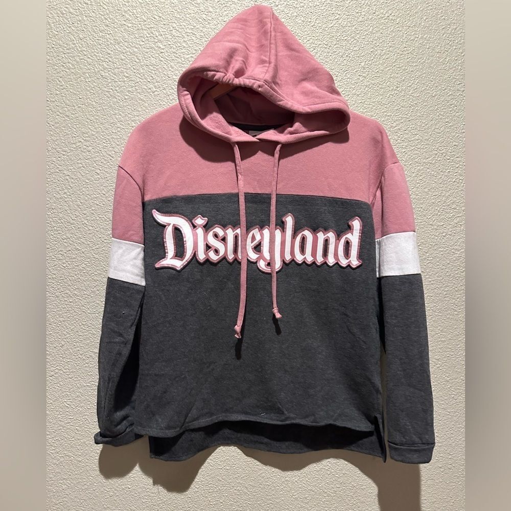 NWOT Disneyland VTG Pink/Grey Colorblock Women's Hoddie Size Small